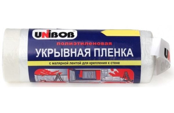 UNIBOB Малярная лента с укрывной плёнкой (10мкм) 55см х 33м