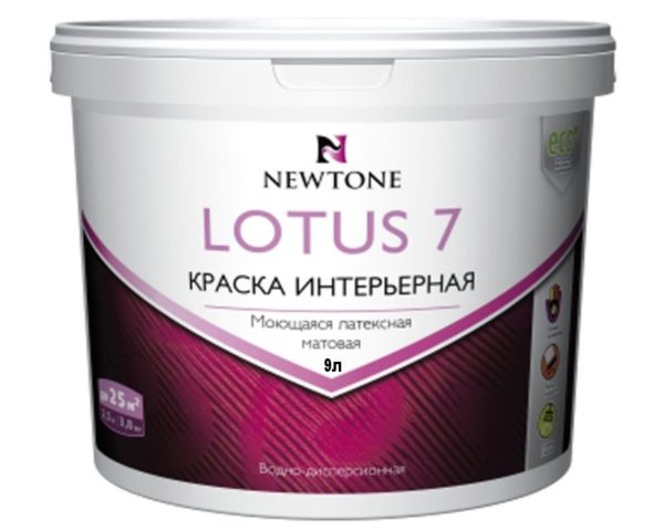 NEWTONE LOTUS 7 краска моющаяся матовая База А (9 л, 10,6 кг)